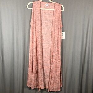 Lularoe NWT Heather Pink Joy - Long Vest/CoverUp - Sz S